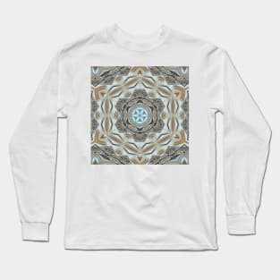 art nouveau and art deco styled pattern and designs with turquoise blue Long Sleeve T-Shirt